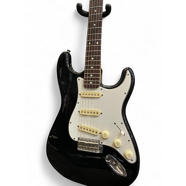 Used Squier STRATOCASTER JAPAN BLACK AND WHITE Solid Body Electric Guitar