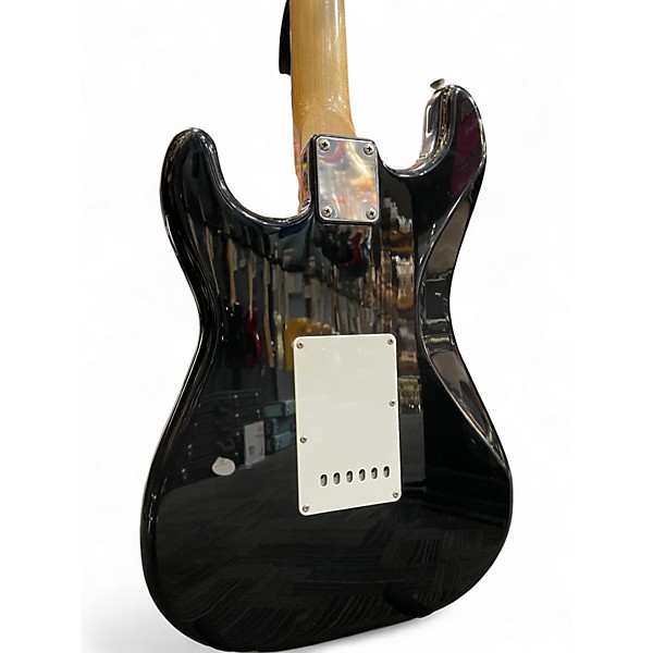 Used Squier STRATOCASTER JAPAN BLACK AND WHITE Solid Body Electric Guitar