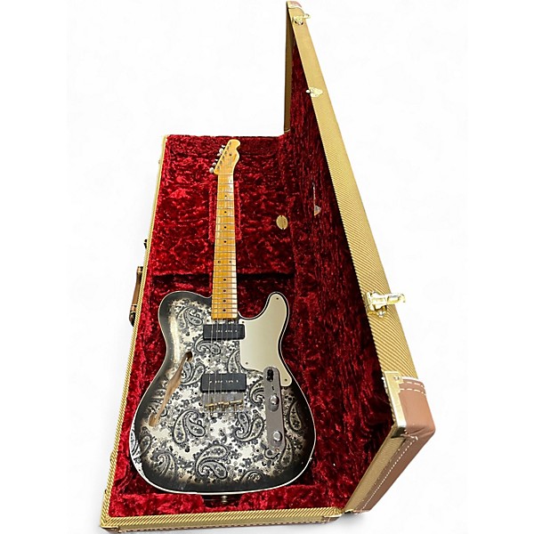 Used Fender Custom Shop Limited Dual P90 Black Paisley Hollow Body Electric Guitar