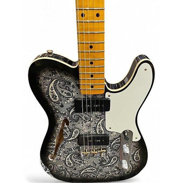Used Fender Custom Shop Limited Dual P90 Black Paisley Hollow Body Electric Guitar