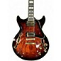 Used Ibanez AM153QA Dark Brown Sunburst Hollow Body Electric Guitar