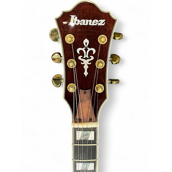 Used Ibanez AM153QA Dark Brown Sunburst Hollow Body Electric Guitar