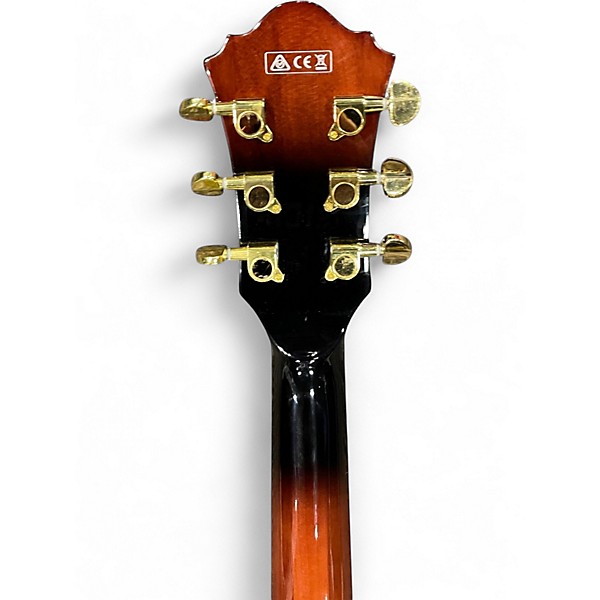 Used Ibanez AM153QA Dark Brown Sunburst Hollow Body Electric Guitar