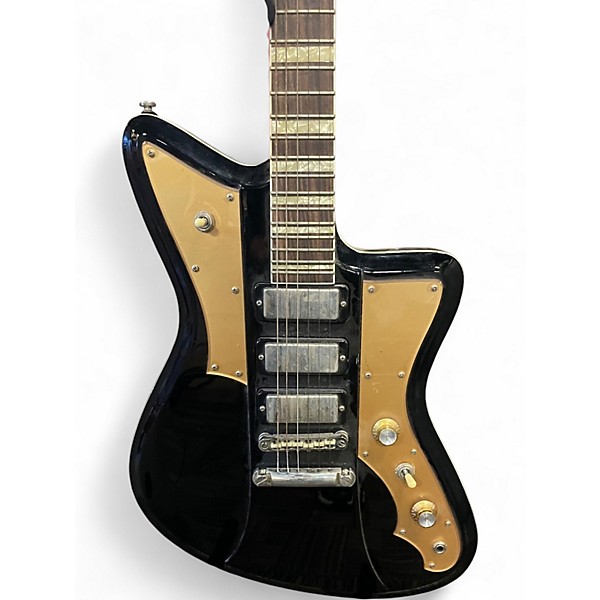 Used Rivolta MONDO MONDATA Black and Gold Solid Body Electric Guitar