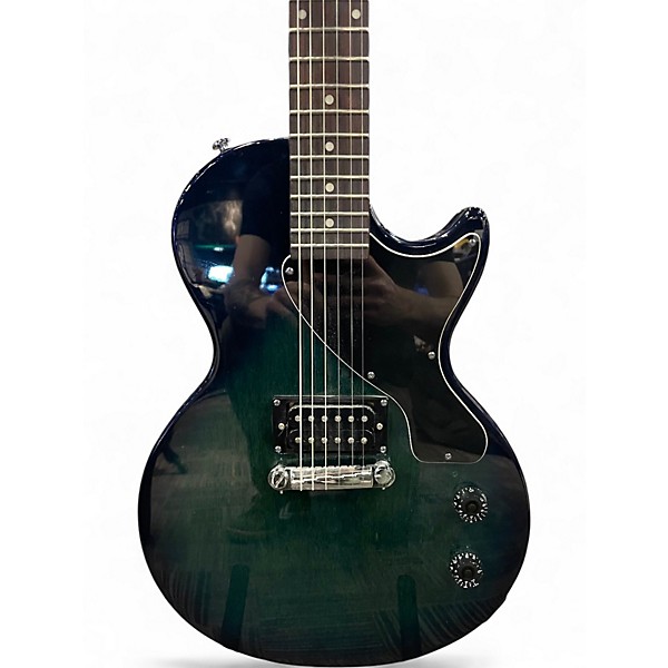 Used 2015 Epiphone Les Paul Junior Bolt On Blue Burst Solid Body Electric Guitar