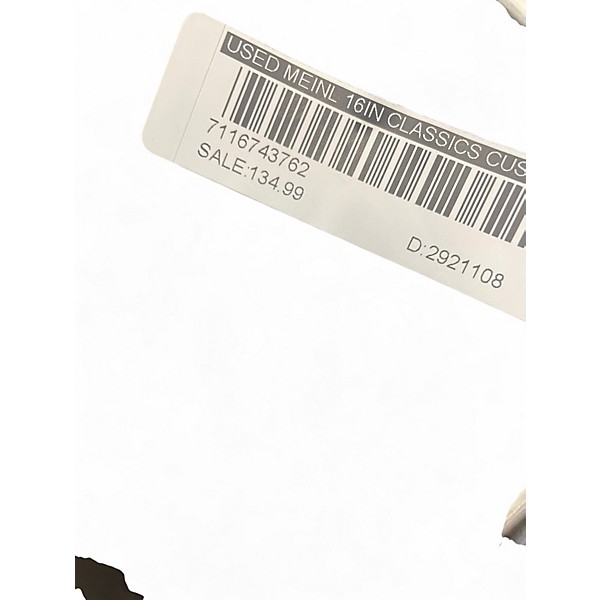 Used MEINL 16in CLASSICS CUSTOM DARK CRASH Cymbal