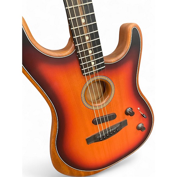 Used Fender American Acoustasonic Stratocaster 3 Color Sunburst Acoustic Electric Guitar