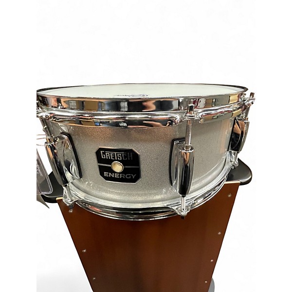 Used Gretsch Drums 5.5X14 Energy Snare Silver Sparkle Drum