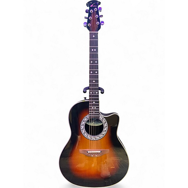 Used Ovation Custom Balladeer 1862 2 Color Sunburst Acoustic Electric Guitar