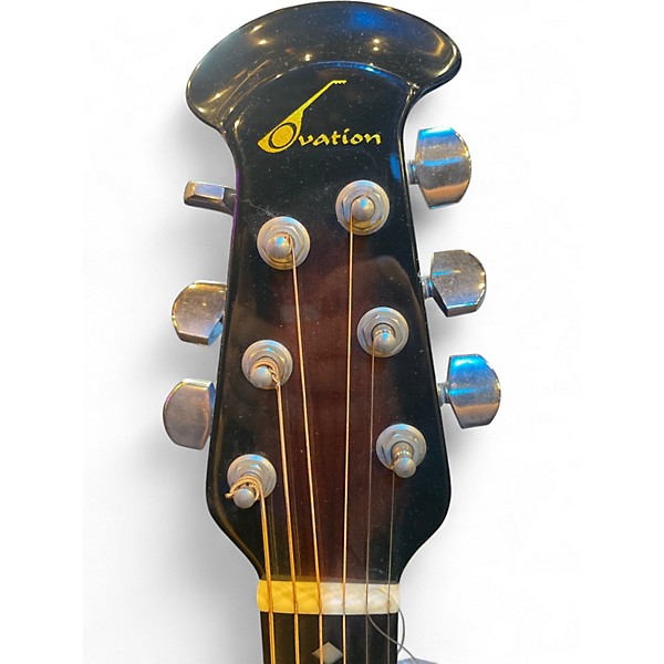 Used Ovation Custom Balladeer 1862 2 Color Sunburst Acoustic Electric Guitar