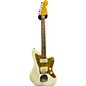Used Squier J Mascis Jazzmaster white and gold Solid Body Electric Guitar thumbnail