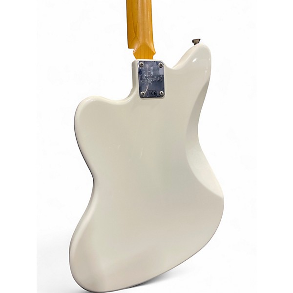 Used Squier J Mascis Jazzmaster white and gold Solid Body Electric Guitar