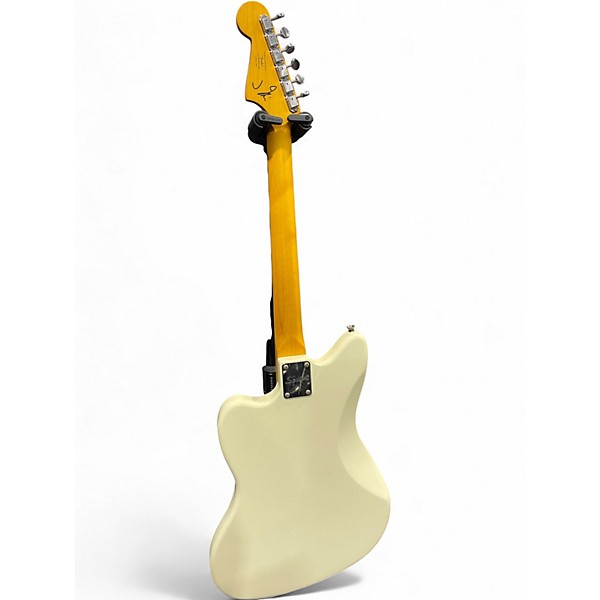 Used Squier J Mascis Jazzmaster white and gold Solid Body Electric Guitar
