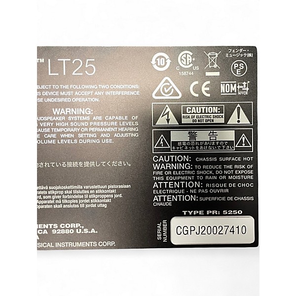 Used Fender Mustang LT25 25W 1x8 Guitar Combo Amp