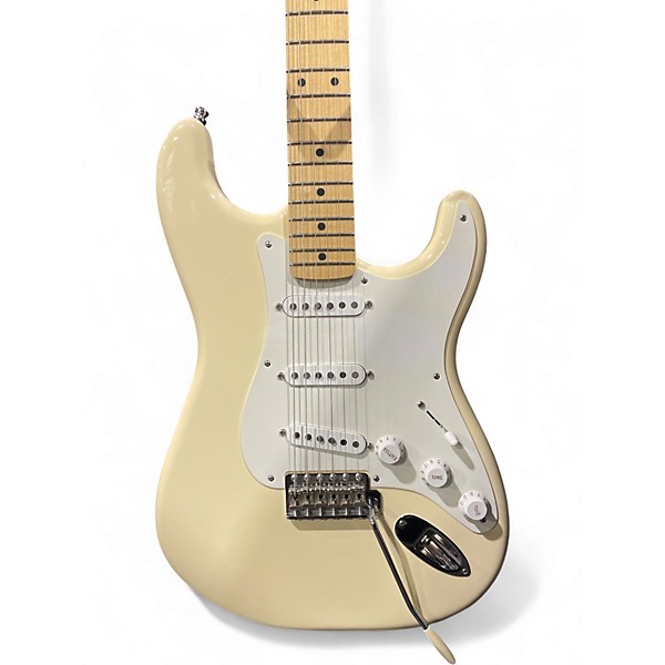 Used Fender Artist Series Jimmie Vaughan Tex-Mex Stratocaster WHITE Solid Body Electric Guitar