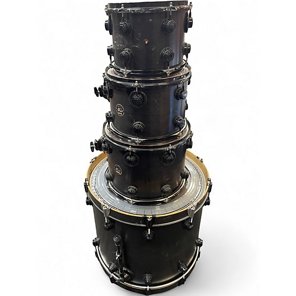 Used DW 4 Piece Collectors Series Maple Ebony Satin Drum Kit