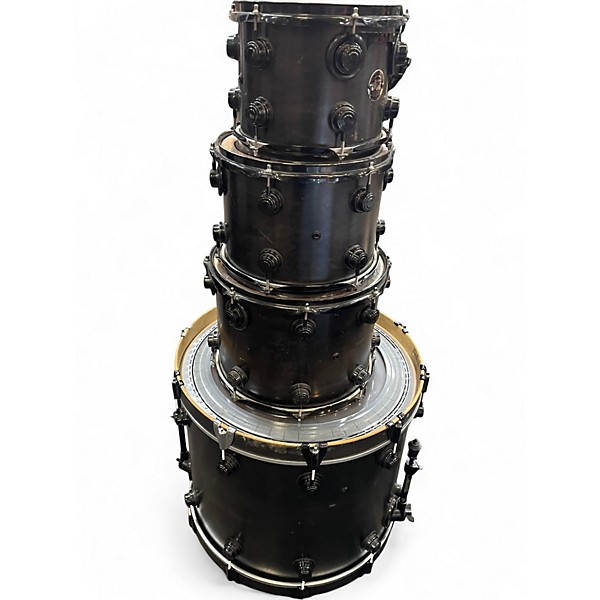 Used DW 4 Piece Collectors Series Maple Ebony Satin Drum Kit