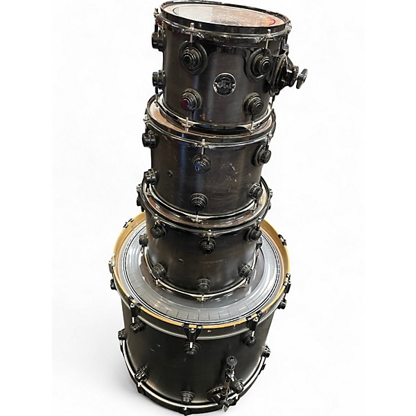 Used DW 4 Piece Collectors Series Maple Ebony Satin Drum Kit