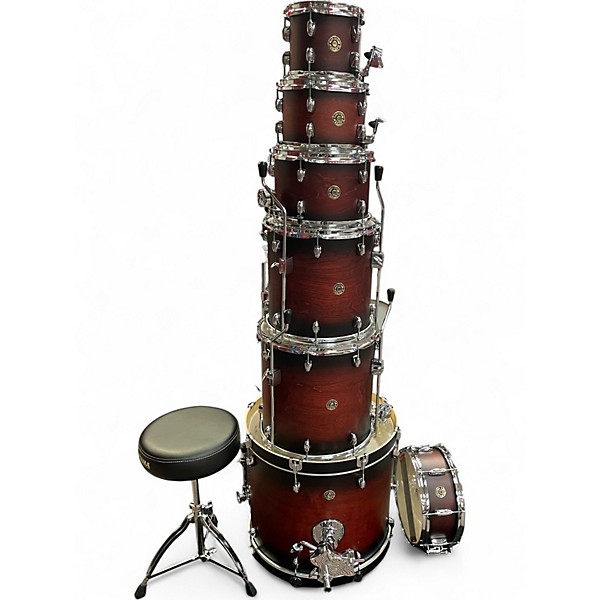 Used Gretsch Drums 7 Piece Catalina Maple Satin Deep Cherry Burst Drum Kit