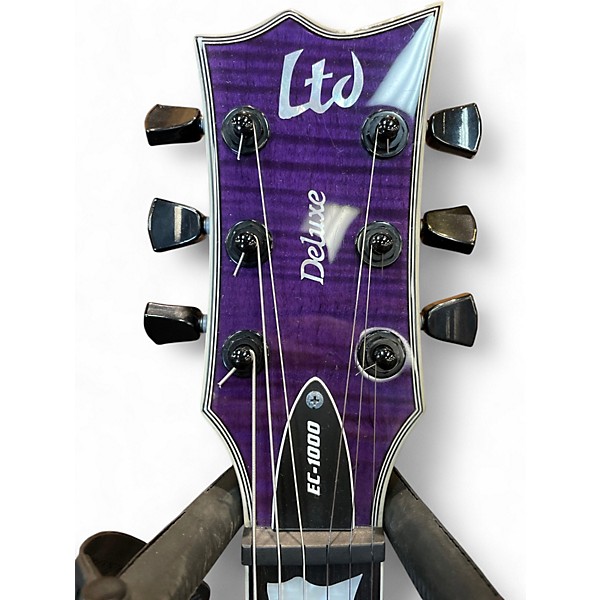 Used ESP LTD EC1000 Deluxe Trans Purple Solid Body Electric Guitar