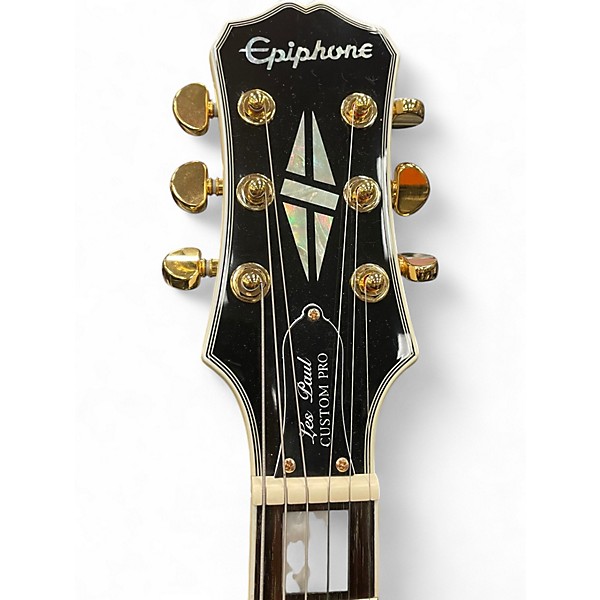 Used Epiphone Les Paul Custom Pro WHITE Solid Body Electric Guitar