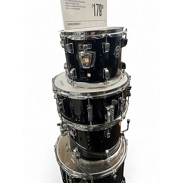Used Ludwig 5 Piece Accent Black Drum Kit