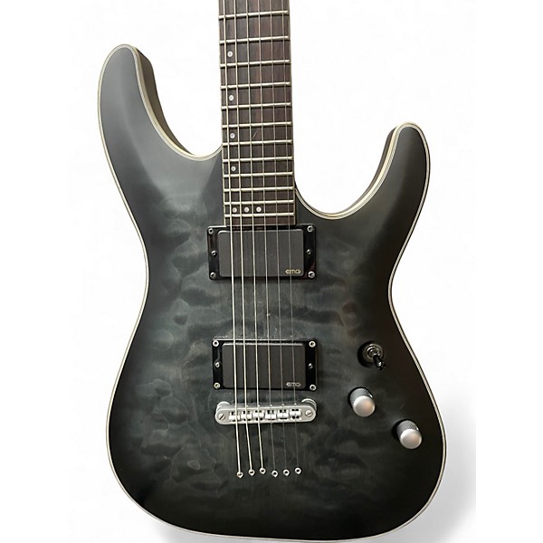 Used Schecter Guitar Research C1 Platinum Satin Black Solid Body Electric Guitar