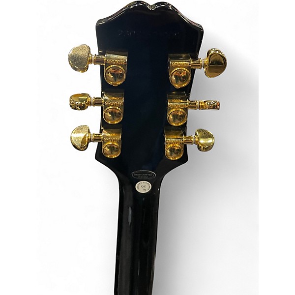 Used 2023 Epiphone Les Paul Custom Black and Cream Solid Body Electric Guitar