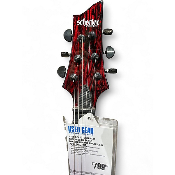 Used Schecter Guitar Research C1 SILVER MOUNTAIN BLOOD MOON Solid Body Electric Guitar