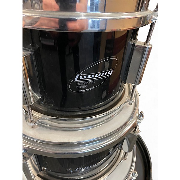 Used Ludwig 5 Piece JUNIOR KIT Black Drum Kit