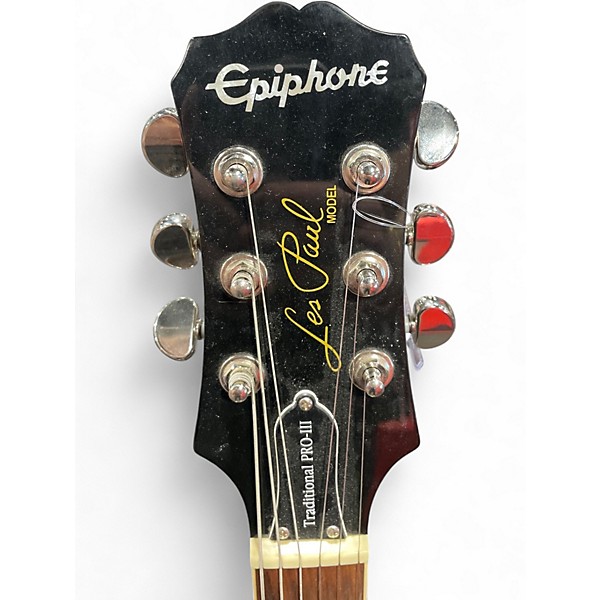 Used Epiphone Les Paul Traditional PRO III Black Solid Body Electric Guitar