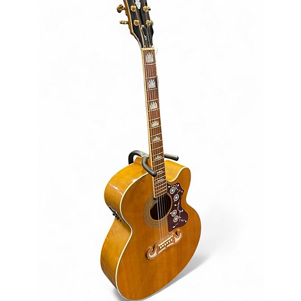 Used Epiphone EJ200SCE Vintage Natural Acoustic Electric Guitar