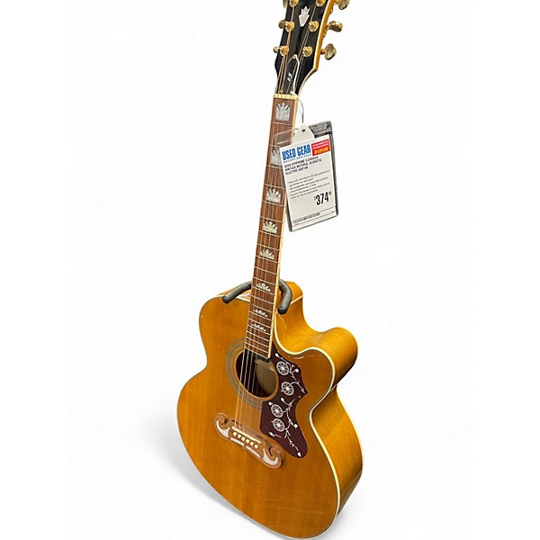 Used Epiphone EJ200SCE Vintage Natural Acoustic Electric Guitar