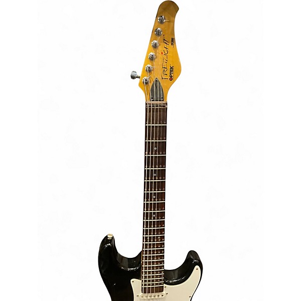 Used Optek Music System FRETLIGHT 200 SERIES STRAT Black Solid Body Electric Guitar