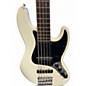 Used Fender Deluxe Active Jazz Bass V 5 String WHITE Electric Bass Guitar
