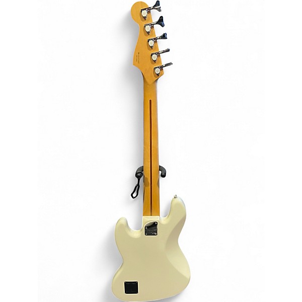 Used Fender Deluxe Active Jazz Bass V 5 String WHITE Electric Bass Guitar