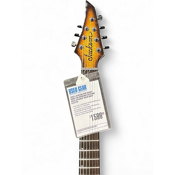Used Jackson Pro Series Dinky DK Modern EverTune Gold Sparkle Solid Body Electric Guitar