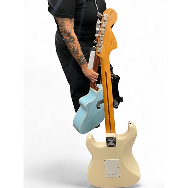 Used Fender Jimi Hendrix Stratocaster Olympic White Solid Body Electric Guitar