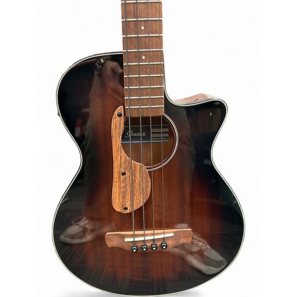 Used Ibanez aegb24e-mh5 Tobacco Burst Acoustic Bass Guitar