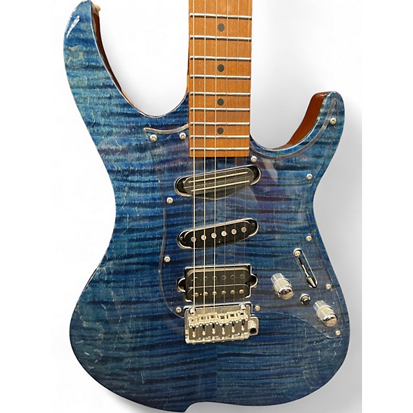 Used Vola oz tnc blue flame top Solid Body Electric Guitar