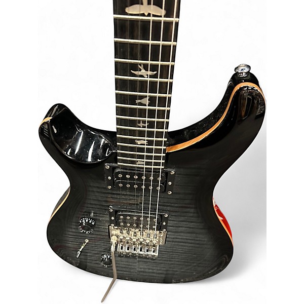 Used PRS SE CUSTOM LEFT HANDED FLOYD ROSE Black Solid Body Electric Guitar