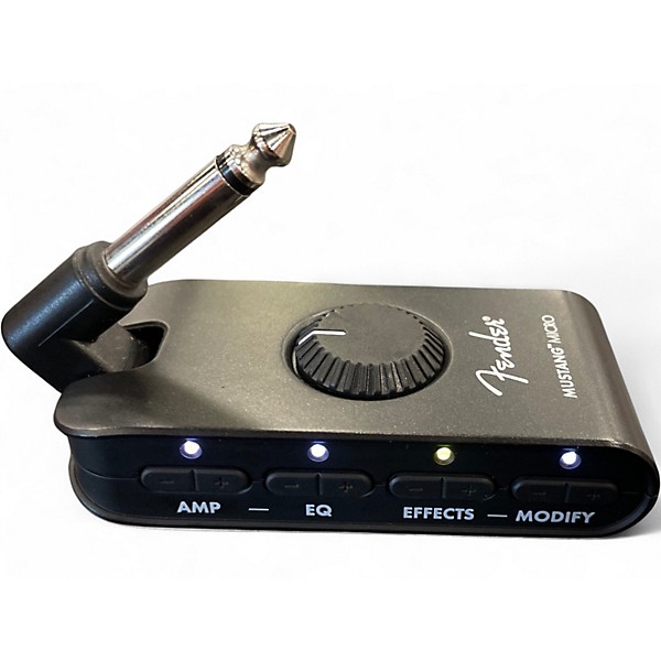 Used Fender Mustang Micro Guitar Headphone Amp Black Battery Powered Amp