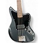 Used Squier Affinity Jaguar Frost Metallic Electric Bass Guitar