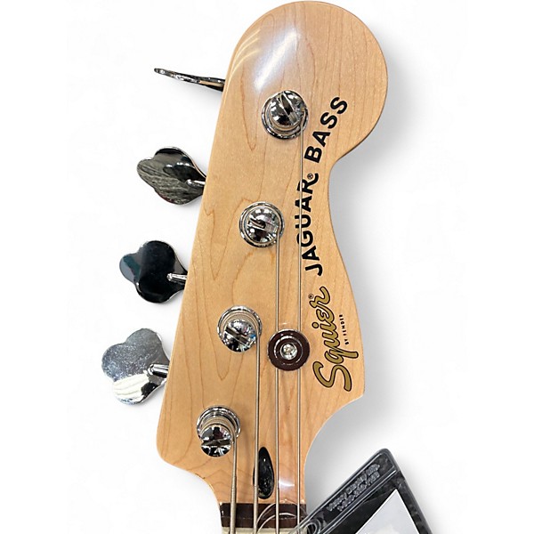 Used Squier Affinity Jaguar Frost Metallic Electric Bass Guitar