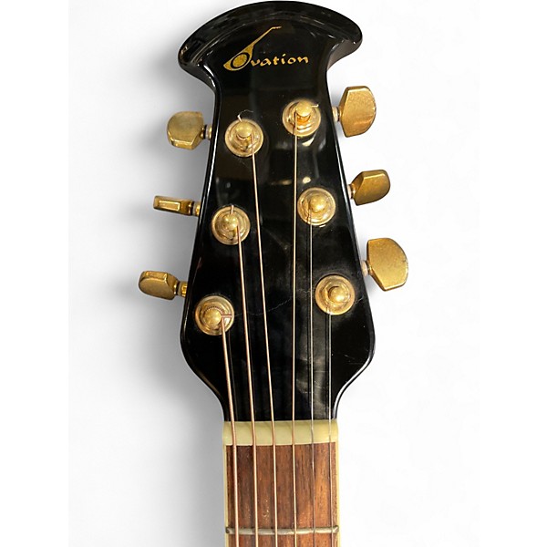Used Ovation ce44 Black Acoustic Electric Guitar