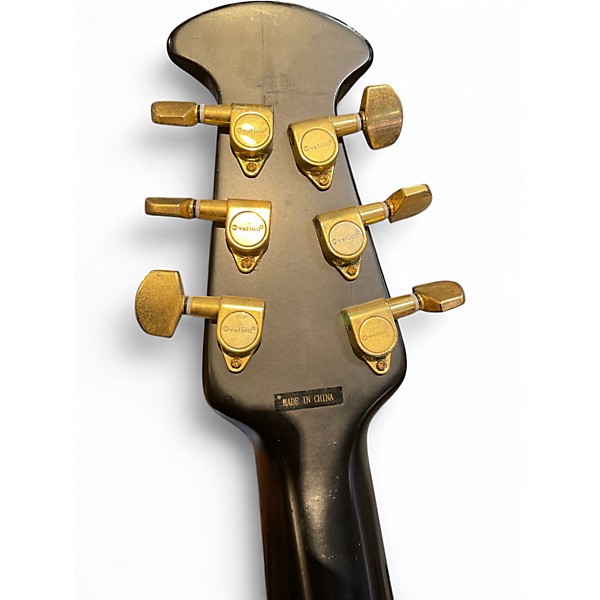 Used Ovation ce44 Black Acoustic Electric Guitar