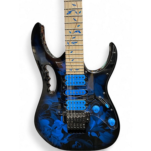 Used Ibanez JEM77P Prestige Blue Floral Pattern Solid Body Electric Guitar