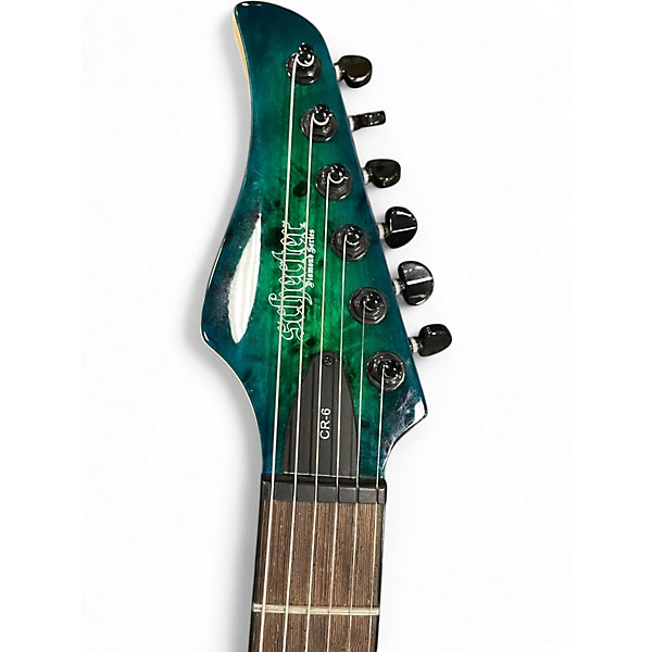 Used Schecter Guitar Research CR-6 Green Solid Body Electric Guitar