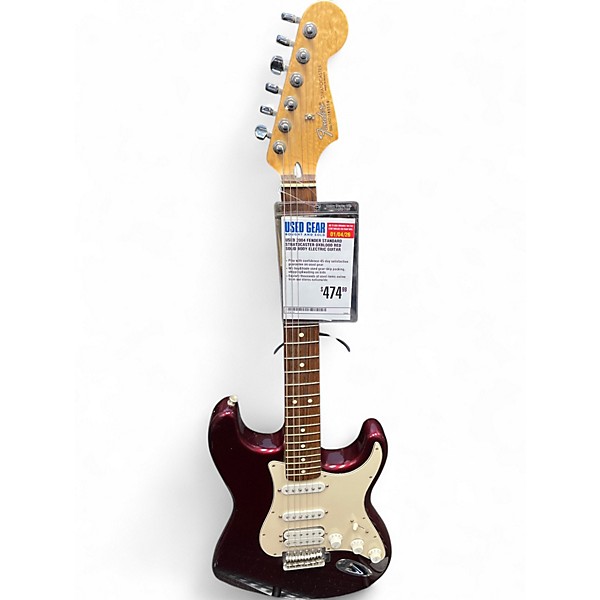 Used 2004 Fender Standard Stratocaster Oxblood Red Solid Body Electric Guitar