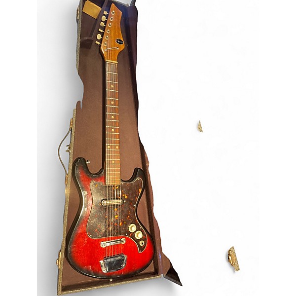 Used 1960s Kingston Doublecut Two Tone Burst Solid Body Electric Guitar